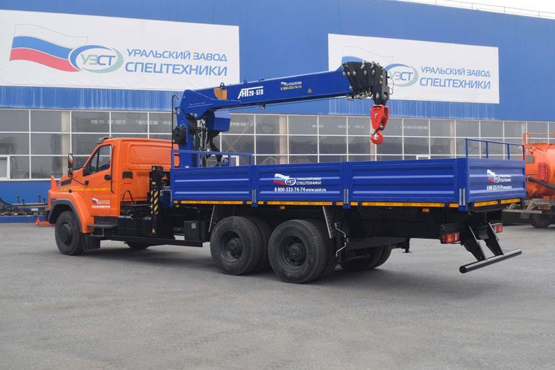 Бортовой Урал-NEXT 73945-6921-01М36 с КМУ АНТ 20-5ТЛ серии М (г/п 8 т., тросовый)